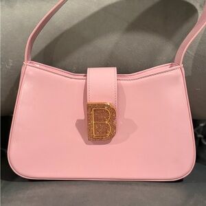 Elegant Pink Brandon Blackwood Handbag with Gold Accent